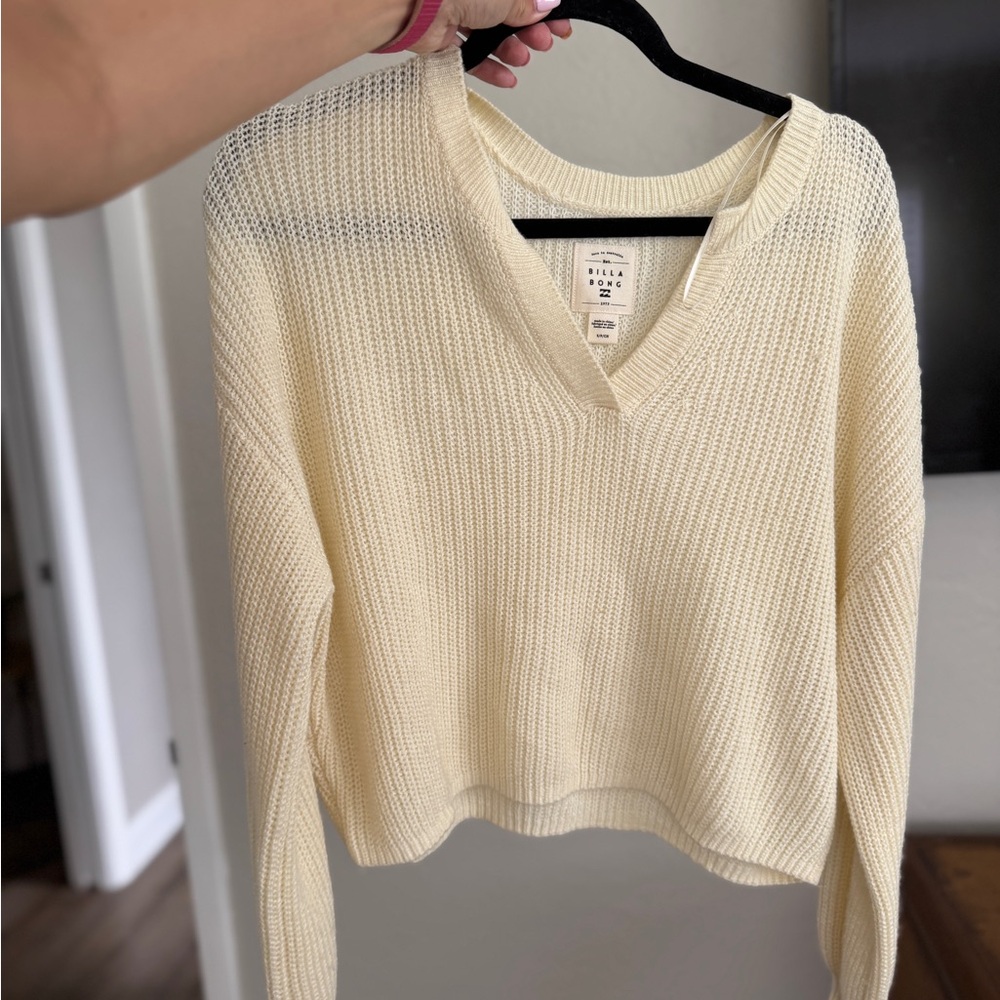 Billabong Cream V-Neck Sweater